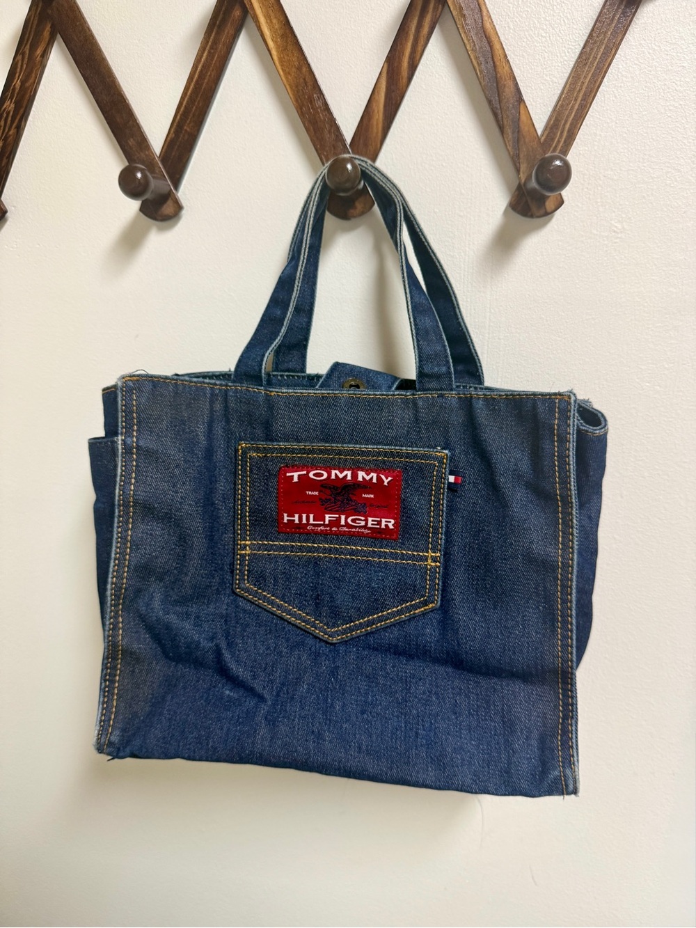 Vintage 90s Tommy Hilfiger Blue Denim Tote Bag